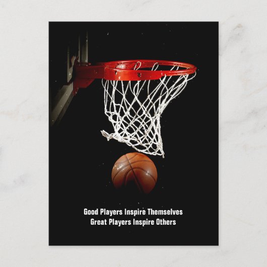Carte Postale Citation Inspirationnelle Basketball Inspiration J (Devant)