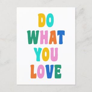 Carte Postale Citation Inspirationnelle Colorée Mignonne Typogra