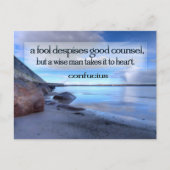 Carte Postale Citation Inspirationnelle Confucius "Bon conseil" (Devant)