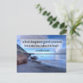 Carte Postale Citation Inspirationnelle Confucius "Bon conseil" (Debout devant)