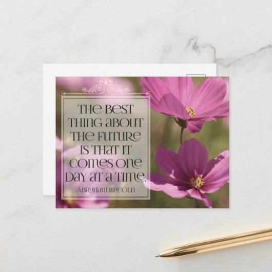 Carte Postale Citation Inspirationnelle d'Abraham Lincoln "L'ave (Devant/Arrière en situation)