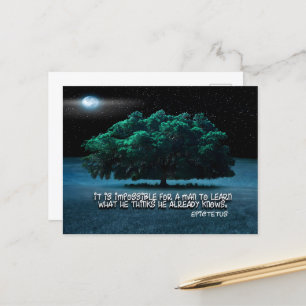 Carte Postale Citation Inspirationnelle Epictetus "Apprendre"