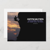 Carte Postale Citation Inspirationnelle Seneca "Difficultés" (Devant / Derrière)