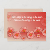 Carte Postale Citation Inspirationnelle sur Pêche Douce & Fleurs (Devant / Derrière)