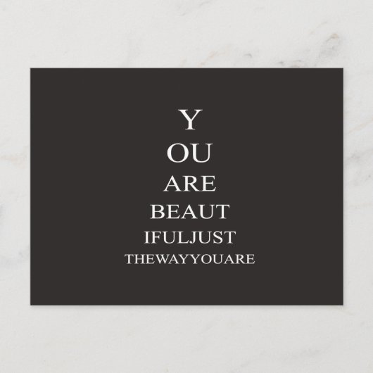 Carte Postale Citation inspirée Black White Love (Devant)