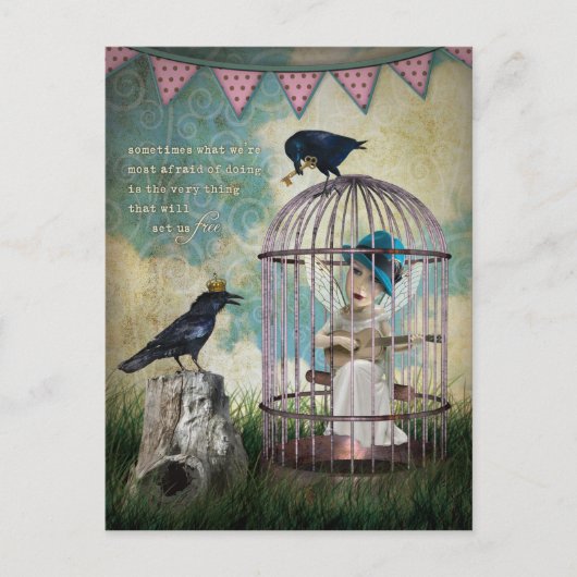 Carte Postale Citation inspirée de la peur et de la liberté (Devant)