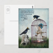 Carte Postale Citation inspirée de la peur et de la liberté (Devant / Derrière)