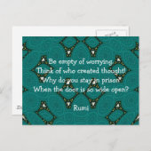 Carte Postale Citation inspirée de Rumi avec la conception (Devant / Derrière)