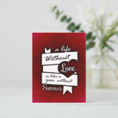 Carte Postale Citation inspirée sur l'amour sur un Arrière - pla (Debout devant)