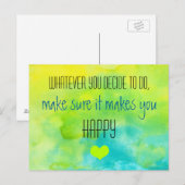 Carte Postale Citation inspirée sur le bonheur (Devant / Derrière)