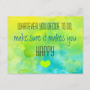 Carte Postale Citation inspirée sur le bonheur