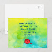 Carte Postale Citation inspirée sur le bonheur (Devant / Derrière)