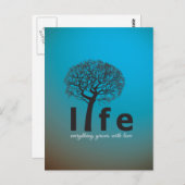 Carte Postale Citation inspirée turquoise d'arbre de la vie (Devant / Derrière)