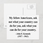 Carte Postale Citation JFK 3a (Devant / Derrière)
