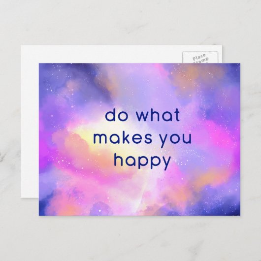 Carte Postale Citation joyeuse sur une conception abstraite de l (Devant / Derrière)