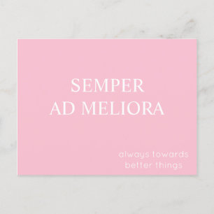 Carte Postale Citation latine Semper Ad Meliora Rose
