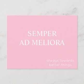 Carte Postale Citation latine Semper Ad Meliora Rose