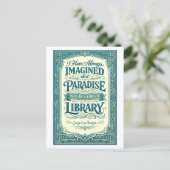 Carte Postale Citation « Le paradis sera une sorte de bibliothèq (Debout devant)
