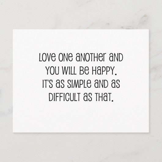 Carte Postale Citation Mariage mignonne, "Aimez-vous les uns les (Devant)