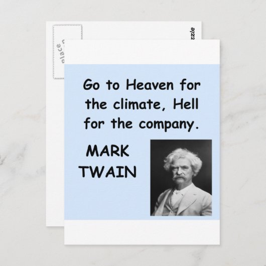 Carte Postale Citation Mark Twain (Devant / Derrière)