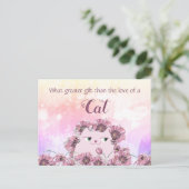Carte Postale Citation Mignon de Chat et de Fleurs (Debout devant)
