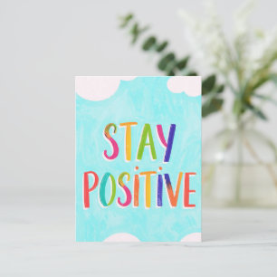 Carte Postale Citation motivante peinte pour rester positive