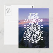Carte Postale Citation Motivante pour Arrêter d'avoir Peur (Devant / Derrière)