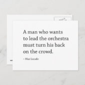 Carte postale Citation Motivation blanche et noire (Devant / Derrière)