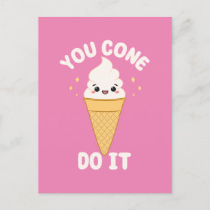 Carte Postale Citation Motivationnelle du cône de crème glacée C