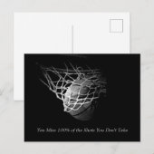 Carte Postale Citation Motivationnelle Noire & Blanc Basketball (Devant / Derrière)