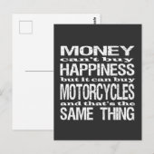 Carte Postale Citation Motorcycle Happiness (Devant / Derrière)