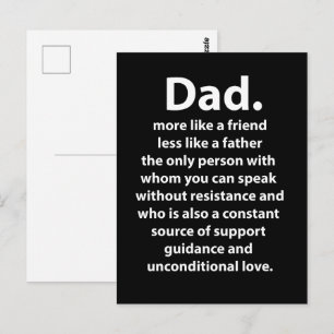 Carte Postale Citation Papa Noir et Blanc