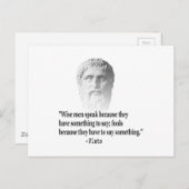 Carte Postale Citation Par Platon (Devant / Derrière)