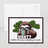 Carte Postale Citation personnalisée Café : parce que l'adultère (Devant / Derrière)