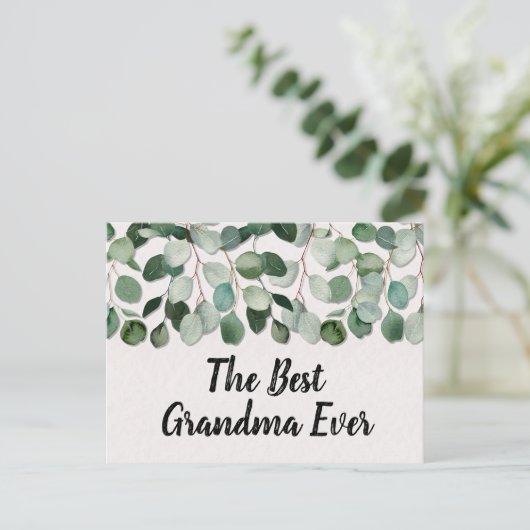 Carte Postale Citation personnalisée Feuilles de l'Eucalyptus ve (Debout devant)