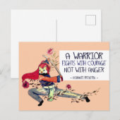 Carte Postale Citation positive de l'oiseau mignonne sur la forc (Devant / Derrière)