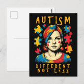 Carte Postale Citation Positive Différente Pas Moins Sensibilisa (Devant / Derrière)