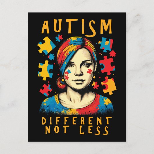 Carte Postale Citation Positive Différente Pas Moins Sensibilisa (Devant)