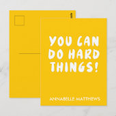 Carte Postale Citation positive inspirante jaune  (Devant / Derrière)