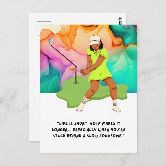 Carte Postale Citation pour golfeur (Devant / Derrière)
