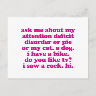 Carte Postale Citation pour trouble de déficit de l'attention AD