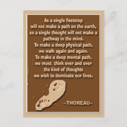 Carte Postale Citation provocante de Thoreau (Devant)