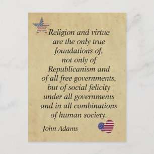 Carte Postale Citation religieuse patriotique John Adams
