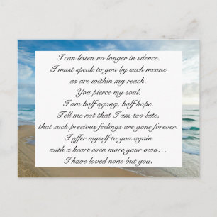 Carte Postale Citation romantique Blue Ocean Sea Sky Jane Austen