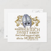 Carte Postale Citation Romeo & Juliet (version or) (Devant / Derrière)