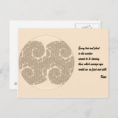 Carte postale Citation Rumi. Conception de l'arbre (Devant / Derrière)