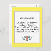 Carte Postale Citation sarcastique des droits constitutionnels d (Devant / Derrière)