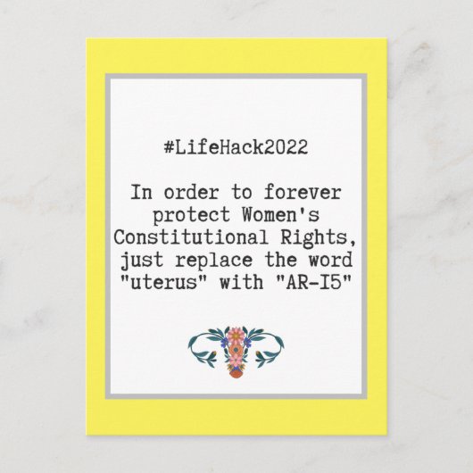 Carte Postale Citation sarcastique des droits constitutionnels d (Devant)