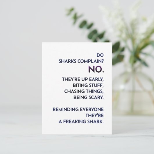 Carte Postale Citation "Shark Mindset" (Debout devant)