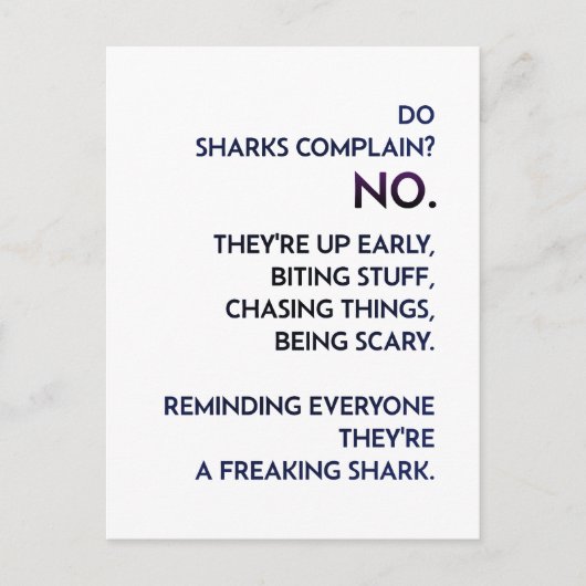 Carte Postale Citation "Shark Mindset" (Devant)